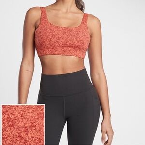 Athleta Exhale Moonflower Jacquard Bra Etruscan Red S/599785
